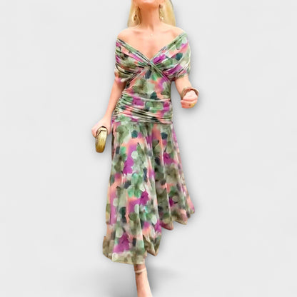 Aurora - Vestido maxi elegante con escote en V