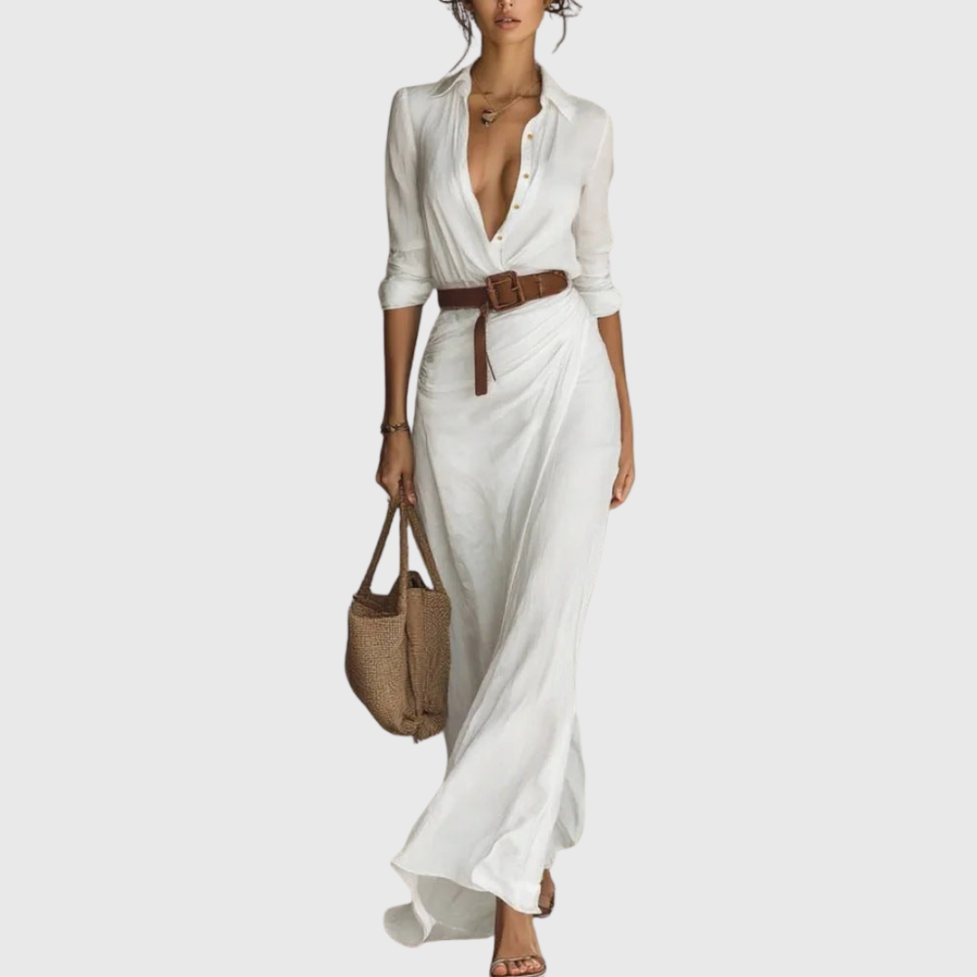 Thames – Elegante vestido maxi envolvente
