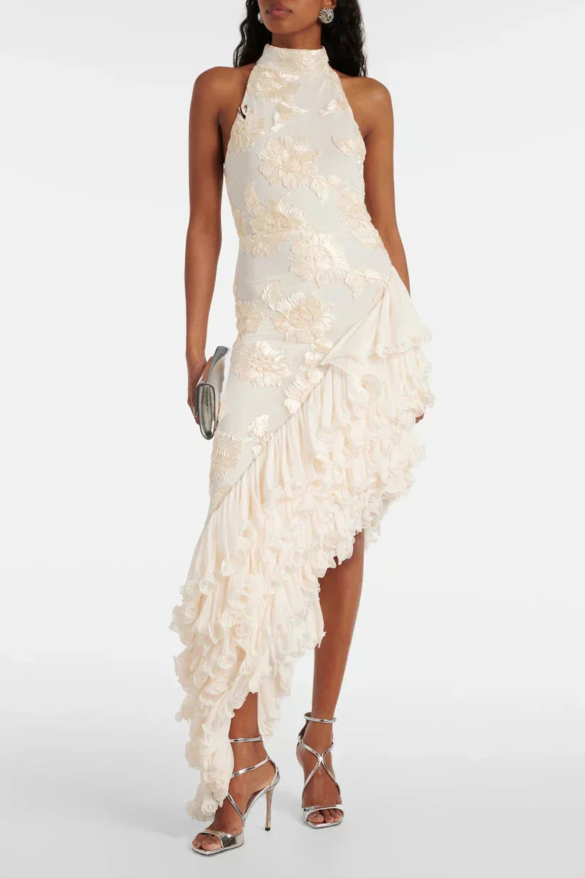 Karen - Maxi vestido con aplicaciones florales