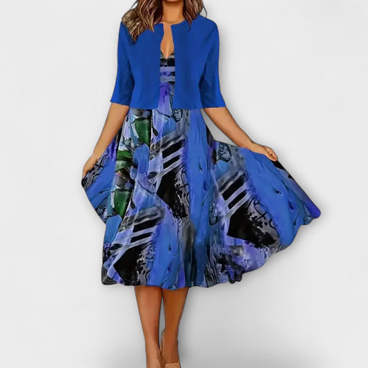 Vestido midi para mujer con blazer