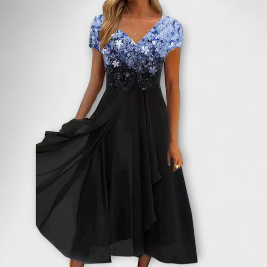 Lara - Vestido de noche de chiffon para mujer