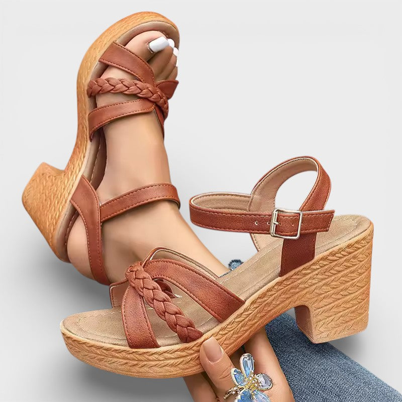 Sandalias Tacón Alto Trenzadas