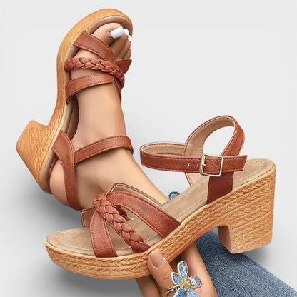 Sandalias Tacón Alto Trenzadas
