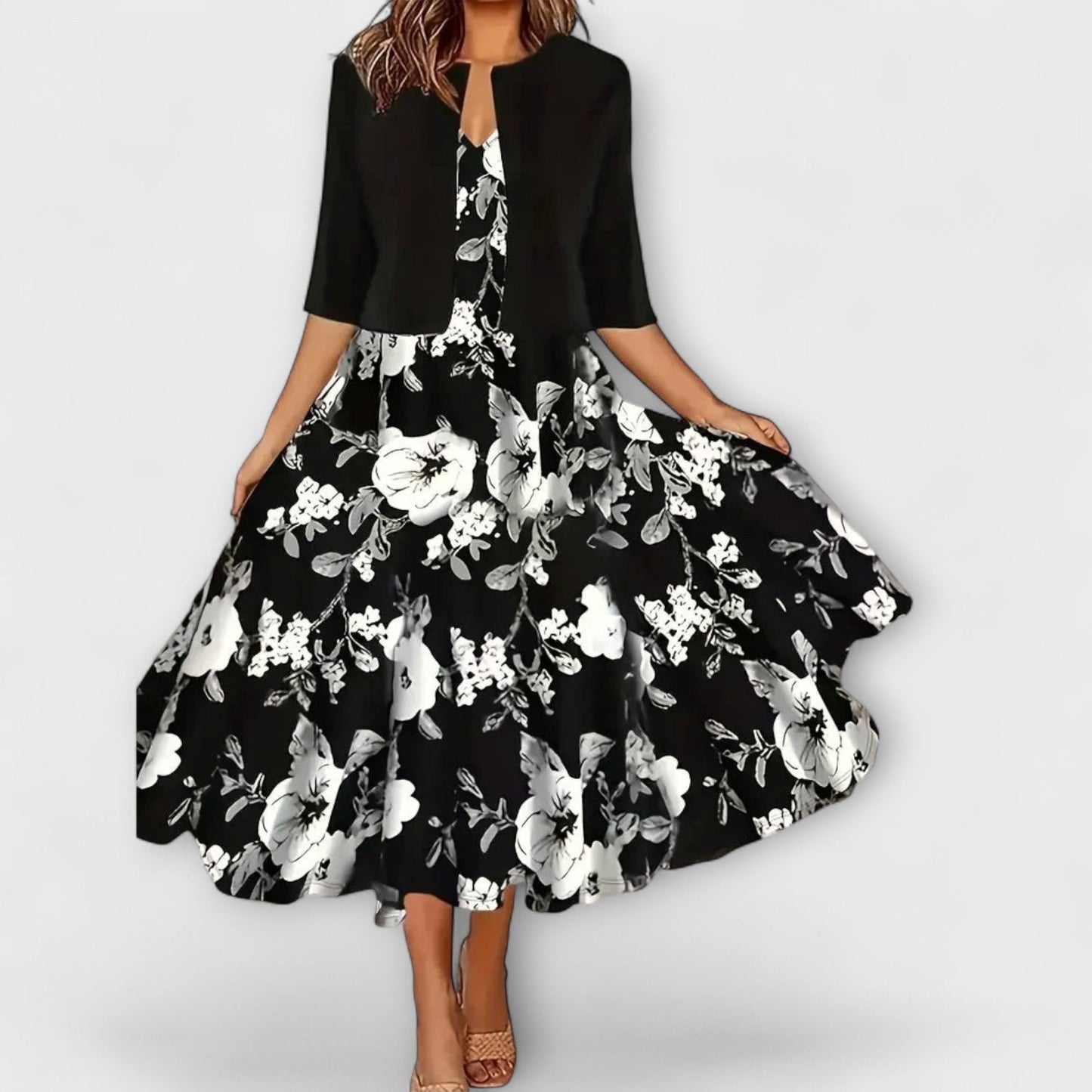 Vestido midi para mujer con blazer