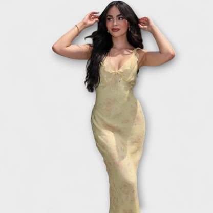 Patrón floral criptográfico Maxi vestido