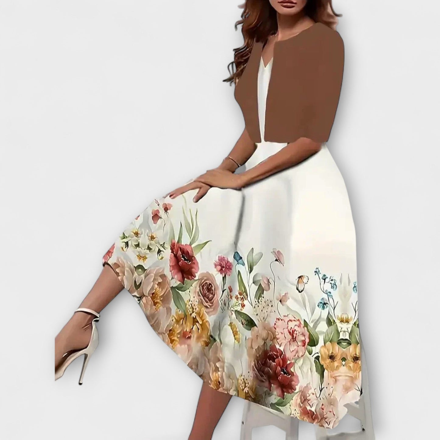 Vestido midi para mujer con blazer