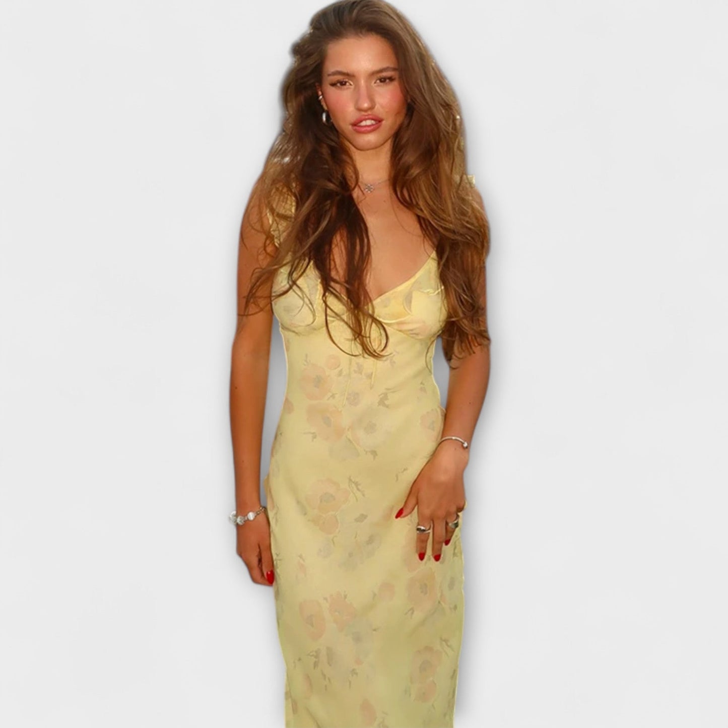 Patrón floral criptográfico Maxi vestido