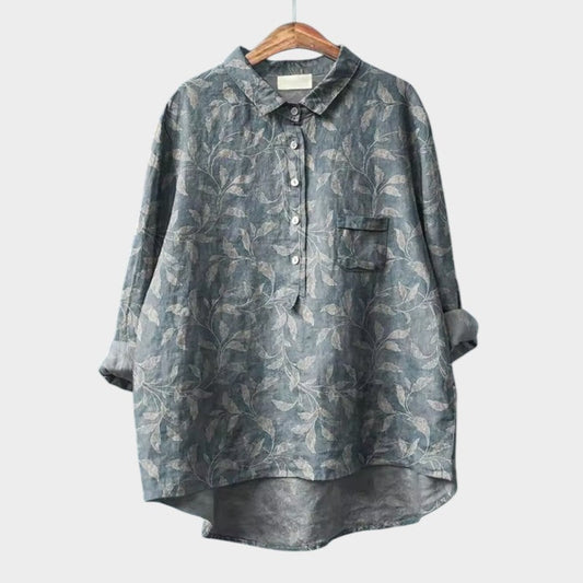 Lena | Blusa premium con bordado de encaje