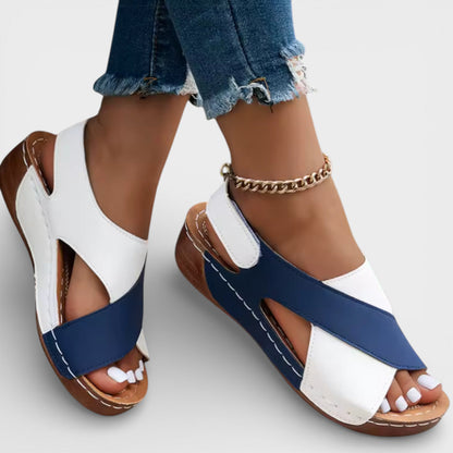 Sandalias Cuña Mujer Tira Cruzada