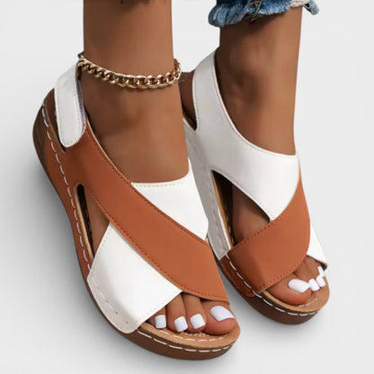 Sandalias Cuña Mujer Tira Cruzada