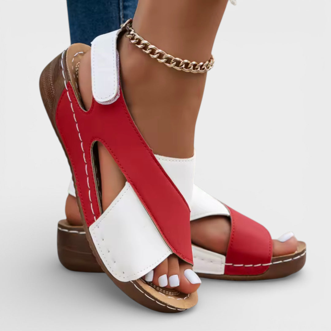 Sandalias Cuña Mujer Tira Cruzada