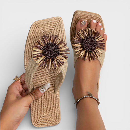 Sandalias Plataforma Floral Mujer