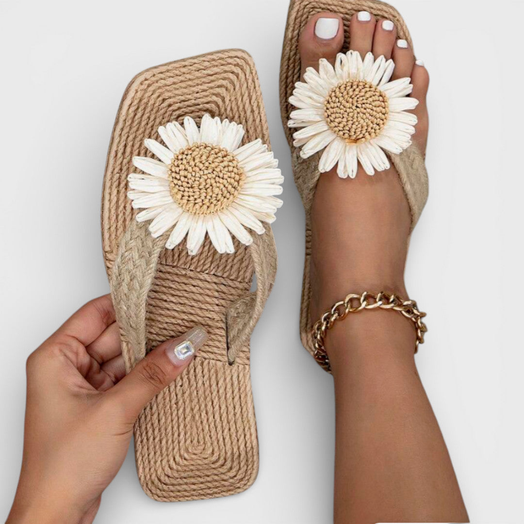 Sandalias Plataforma Floral Mujer