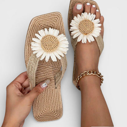 Sandalias Plataforma Floral Mujer