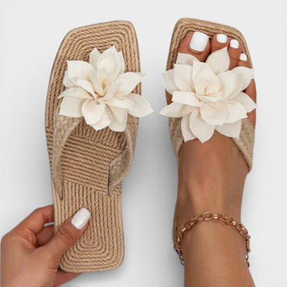 Sandalias Plataforma Floral Mujer