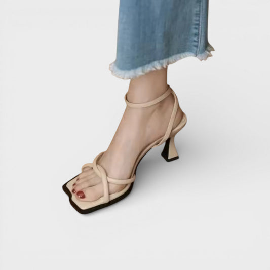 Sandalias Tacón Cuadrado Mujer
