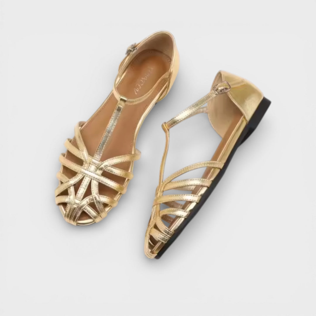 Sandalias Planas Tiras Cruzadas Mujer