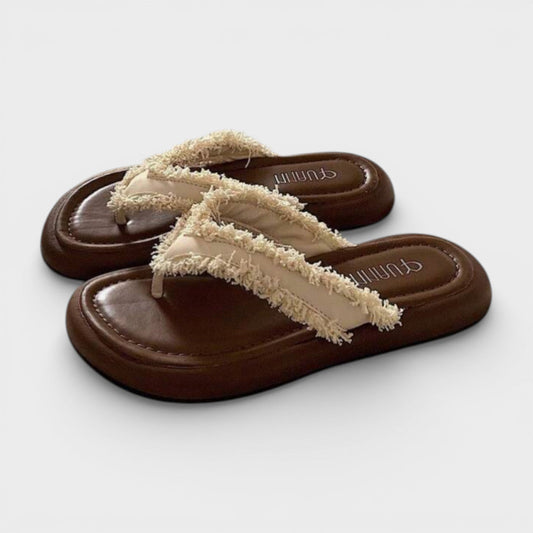 Sandalias Planas Flecos Mujer