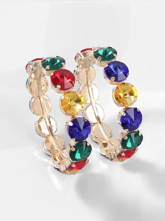 PENDIENTES ARO CON PIEDRAS ENGASTADAS
