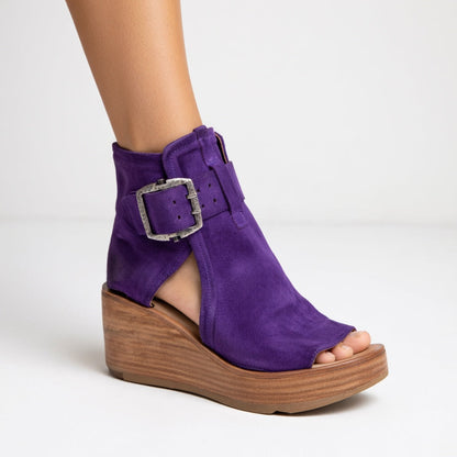 Élise™ — Botines abiertos con cuña de estilo moderno