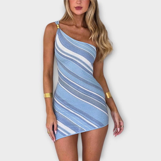 Kira - Vestido Mini de Moda de Un Solo Hombro