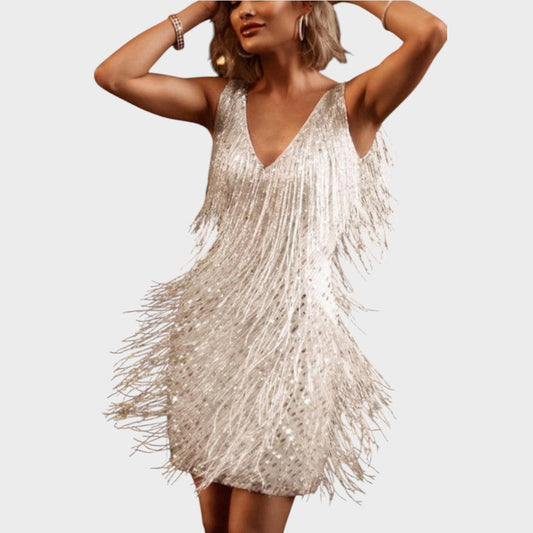 Tasa - Vestido mini festivo con flecos