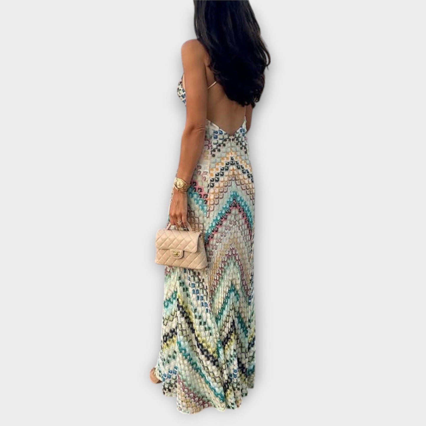 Remi - Maxi vestido con patrón de espiga colorido de Missoni
