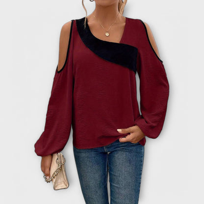 Scarlett - Blusa con escote rectangular