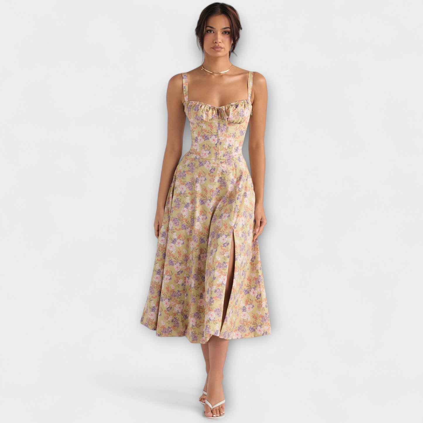 Zipporas - Vestido personalizado con moderno estampado floral de primavera