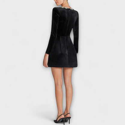 Wren - Vestido mini de terciopelo con adornos