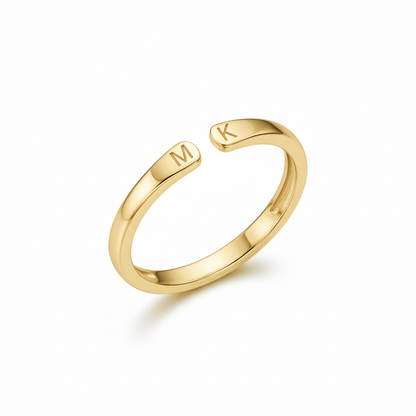 ANILLO ABIERTO DOBLE INICIAL
