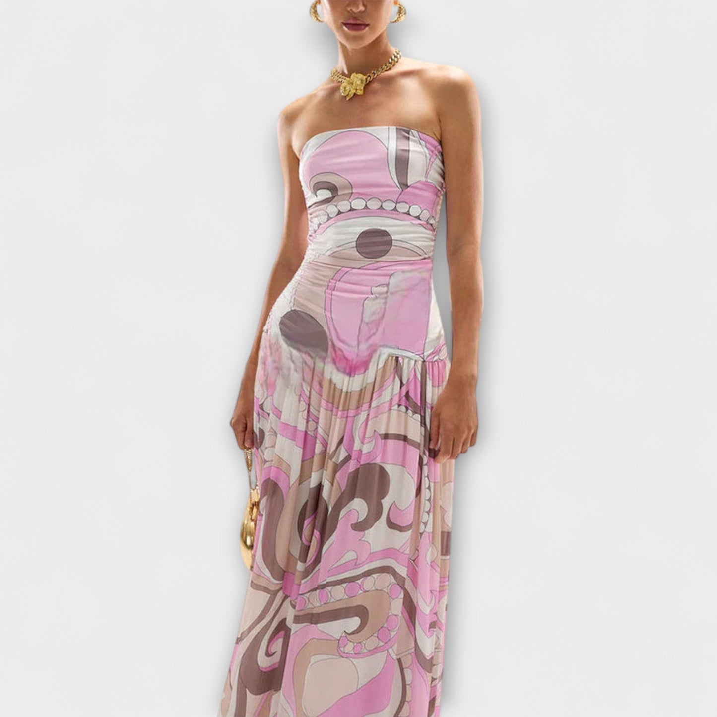 Tatum - Asombrosos vestidos maxi de pastel con hombros descubiertos