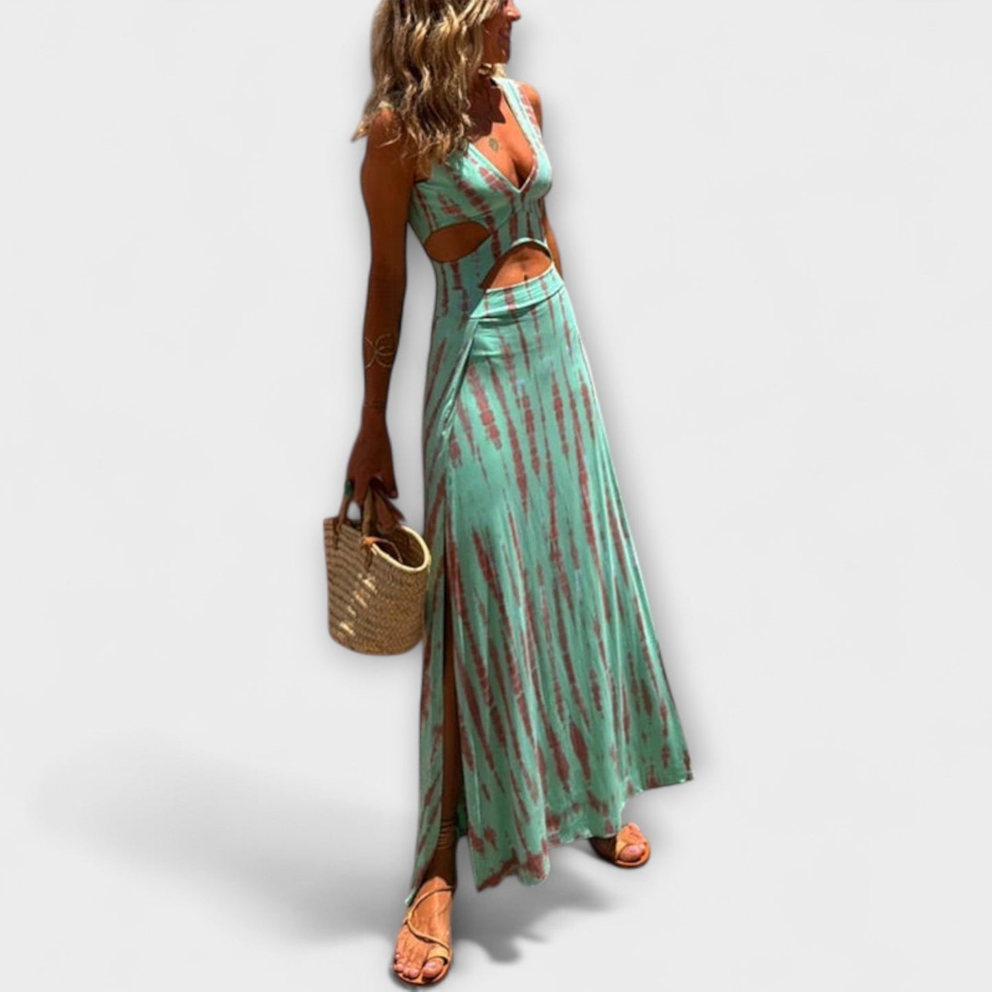 Ella - Eleanor Tie-Dye Vestido Largo con Abertura