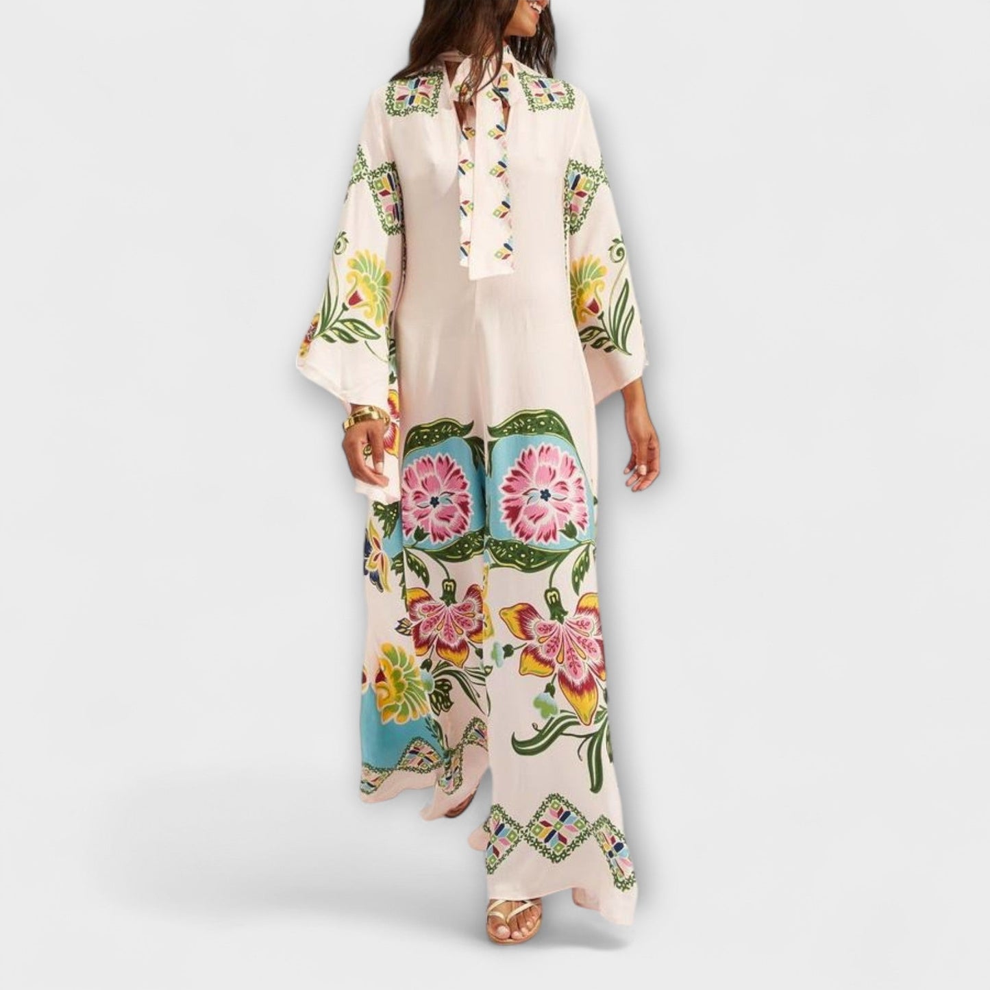 Lisa - Elegantes vestido maxi con estampado floral y diseño holgado