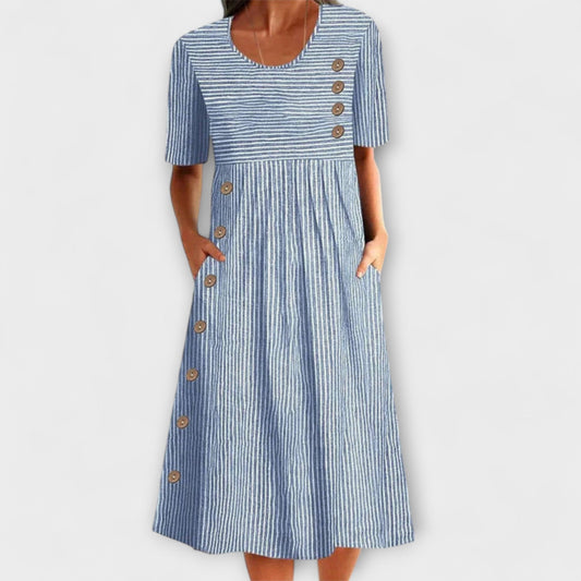 Luisa – Vestido midi de rayas premium