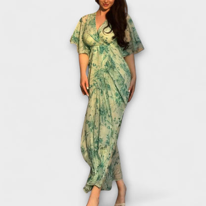 Lana - Vestido floral elegante con escote en V