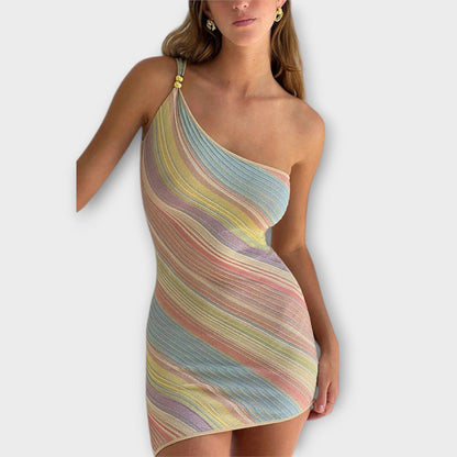 Kira - Vestido Mini de Moda de Un Solo Hombro