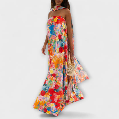 Harlow - Maxi vestido con estampado floral y hombros al descubierto