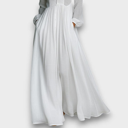 Serena - Vestido Maxi con Botones Frontal Fluidos