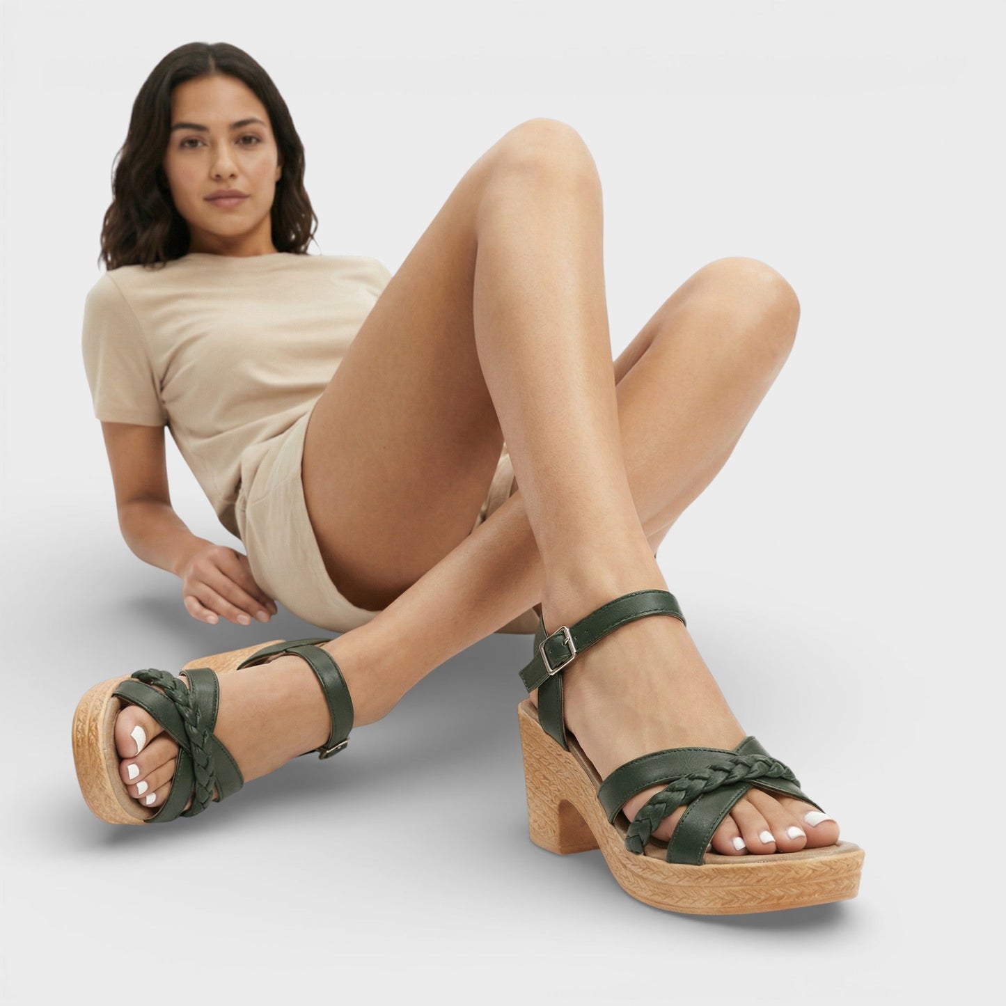 Sandalias Tacón Alto Trenzadas