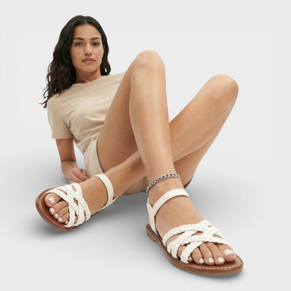 Sandalias Planas Mujer Tiras Romanas
