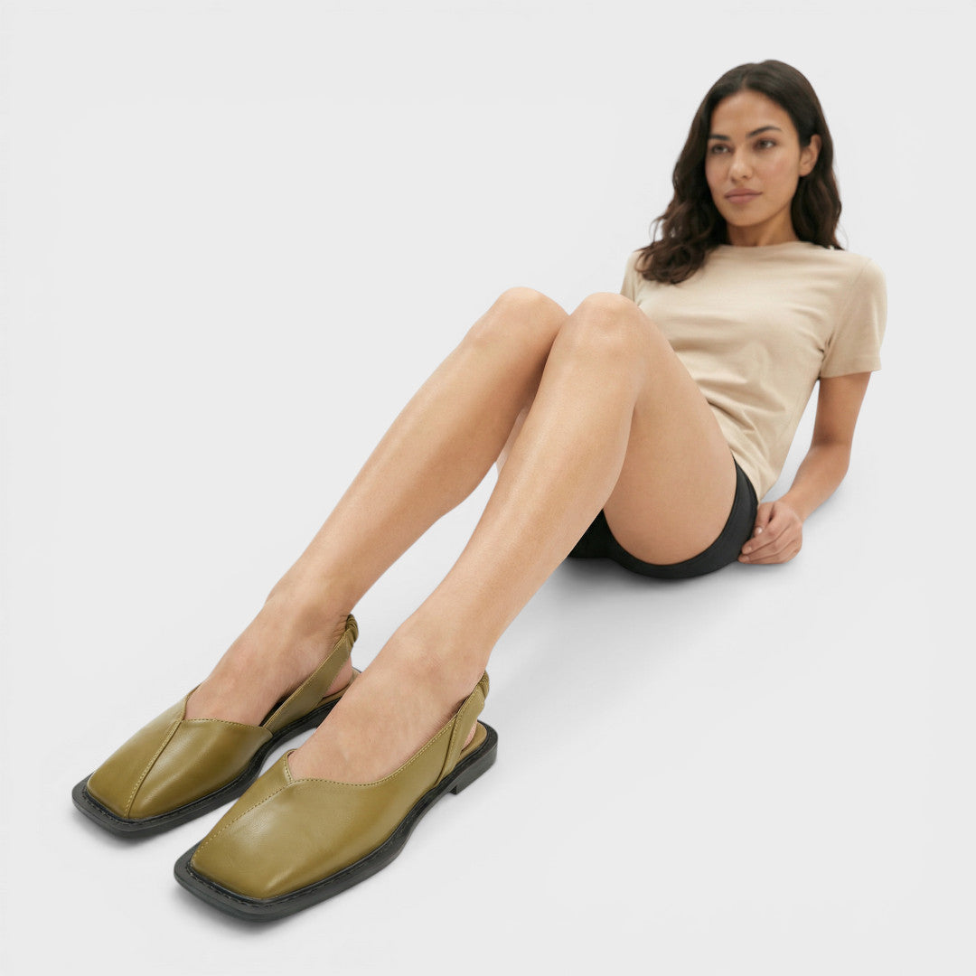 Sandalias Planas Mujer Punta Cuadrada