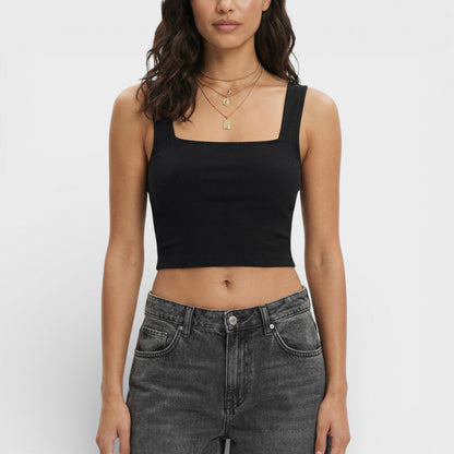 Top Corto Cuello Cuadrado Mujer