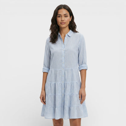 Vestido Midi Rayas Mujer Fluido
