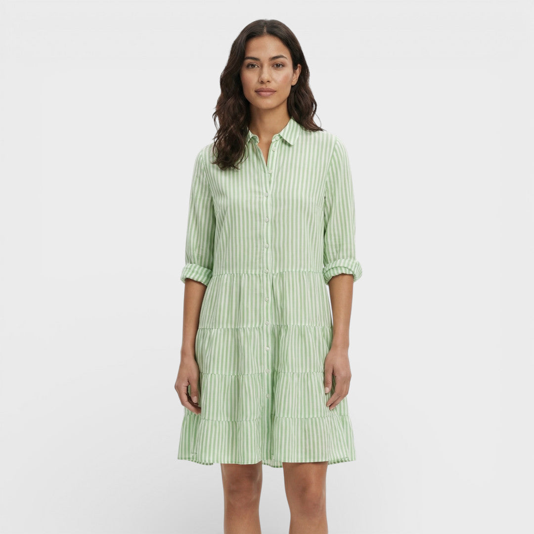 Vestido Midi Rayas Mujer Fluido