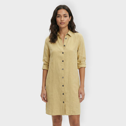 Vestido Camisero Blanco Mujer Botones