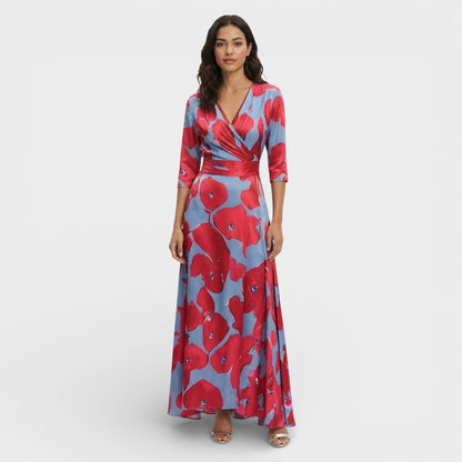 Vestido Cruzado Floral Elegante