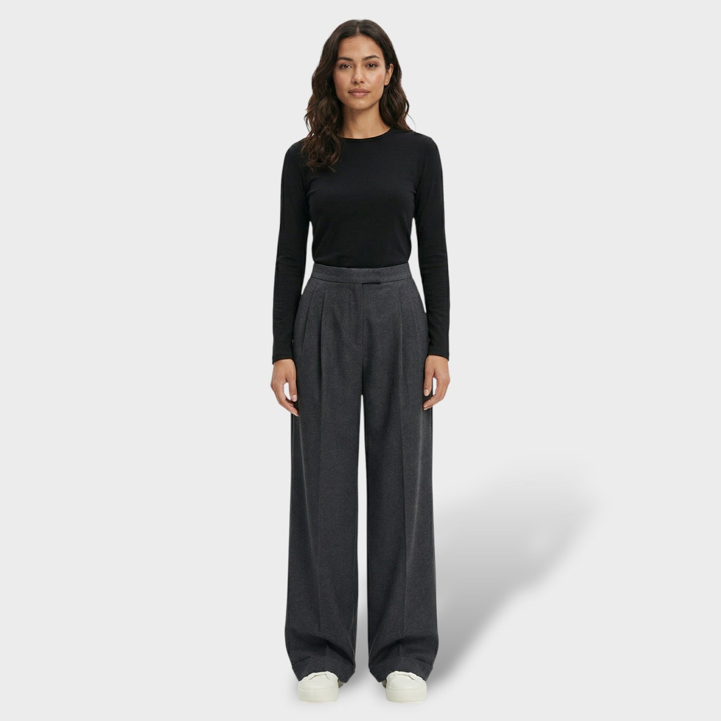 Pantalones Anchos Tiro Alto Mujer
