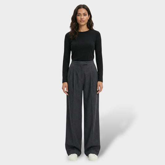 Pantalones Anchos Tiro Alto Mujer