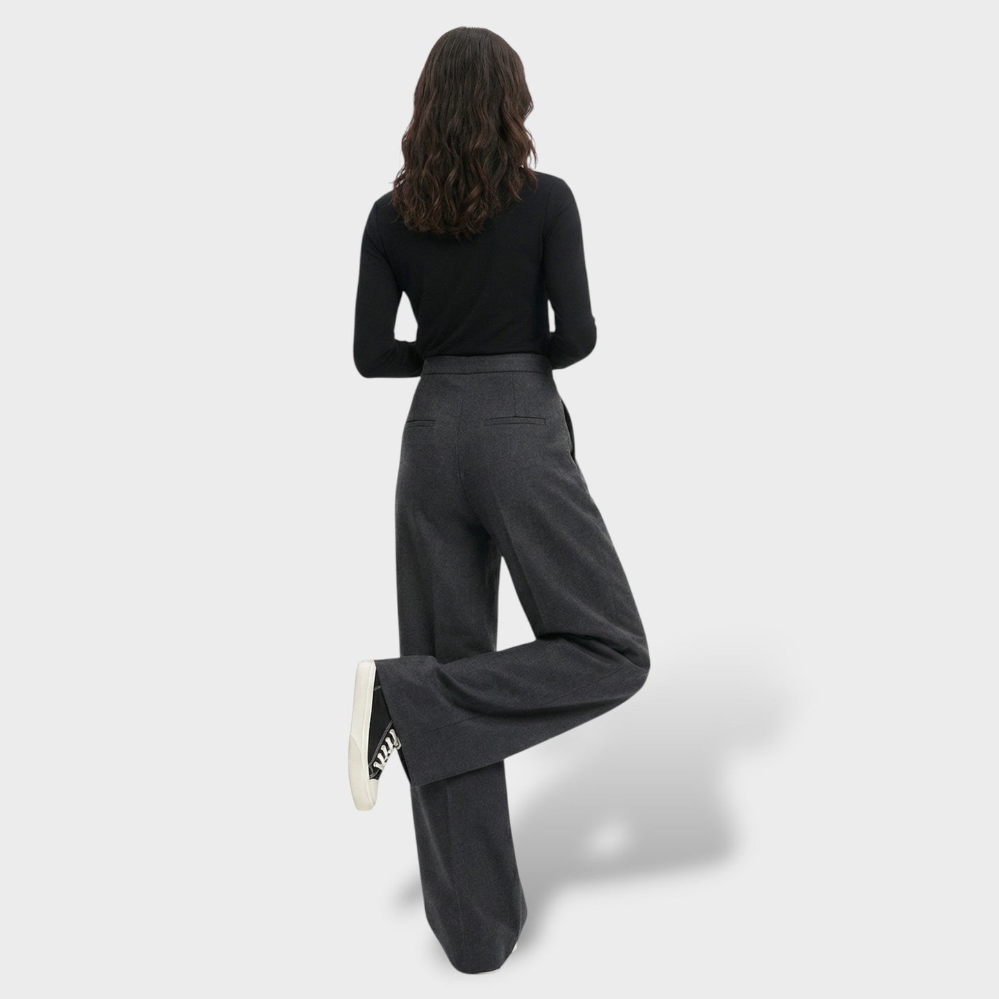 Pantalones Anchos Tiro Alto Mujer